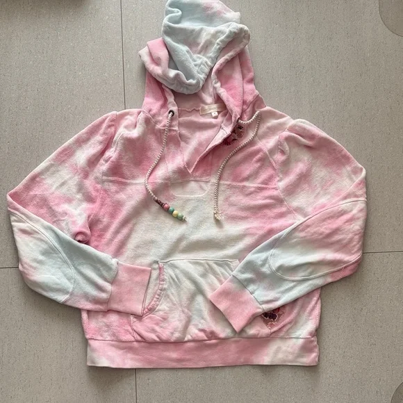 Loveshackfancy Pink and Blue Tie-Dye Hoodie - Picture 1 of 2